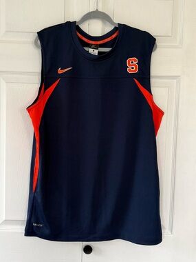 Nike Elite Dri-Fit Syracuse Navy & Orange Sleeveless Athletic Top Jersey Size L